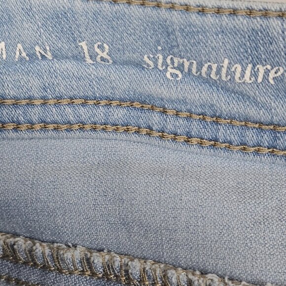 Womens Summer Mom Jeans Capri Light Wash Basic Casual Comfy Cozy Skinny 18 Blue - Picture 13 of 14